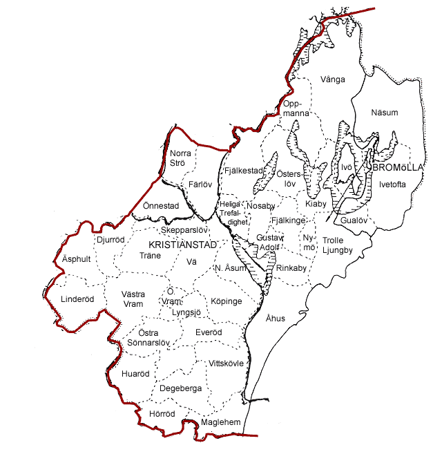 Kristianstadsbygden – karta | Kristianstadsbygdens Släktforskarförening